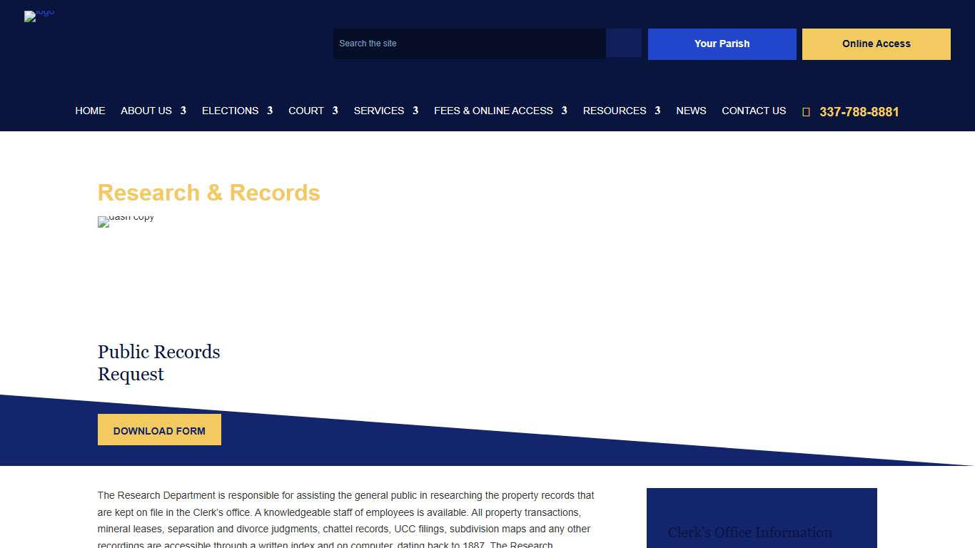 Research & Records | Acadia Parish Clerk of Court